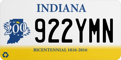 IN license plate 922YMN
