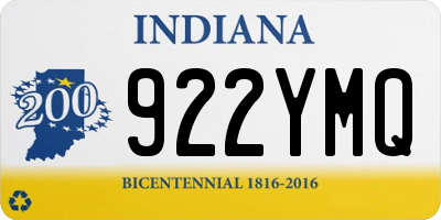 IN license plate 922YMQ