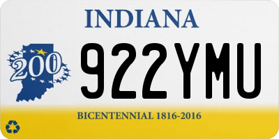 IN license plate 922YMU