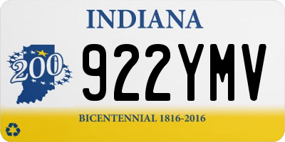 IN license plate 922YMV
