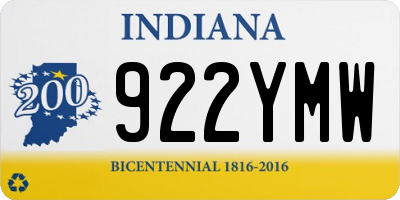 IN license plate 922YMW