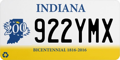 IN license plate 922YMX