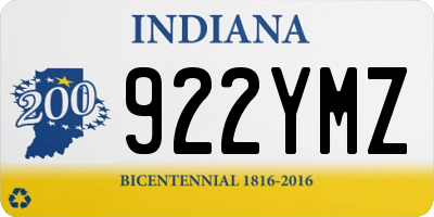 IN license plate 922YMZ