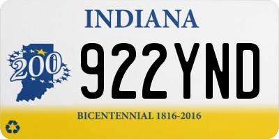 IN license plate 922YND