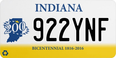 IN license plate 922YNF