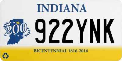 IN license plate 922YNK