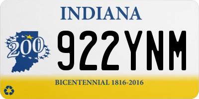 IN license plate 922YNM