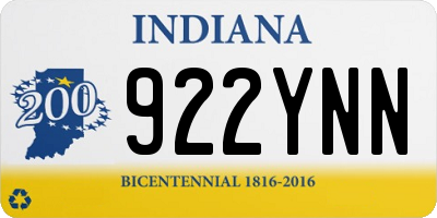 IN license plate 922YNN