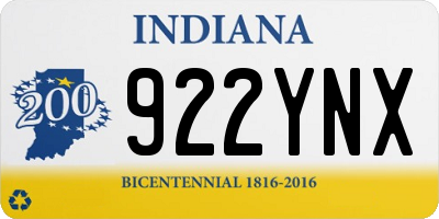 IN license plate 922YNX