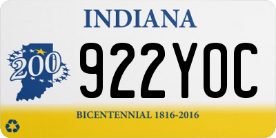 IN license plate 922YOC