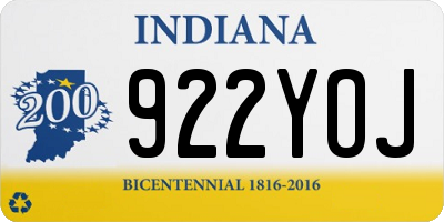 IN license plate 922YOJ