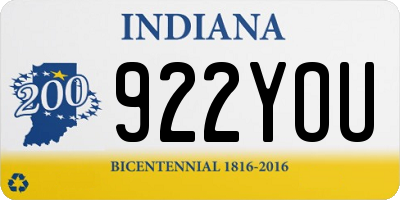 IN license plate 922YOU