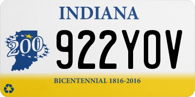 IN license plate 922YOV