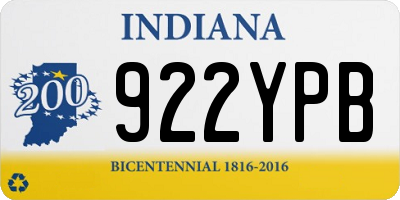 IN license plate 922YPB
