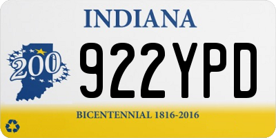 IN license plate 922YPD
