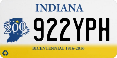 IN license plate 922YPH