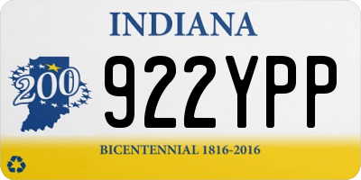 IN license plate 922YPP