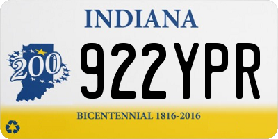 IN license plate 922YPR