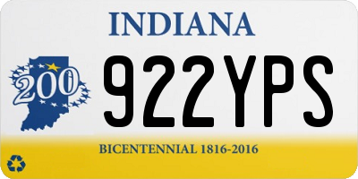 IN license plate 922YPS