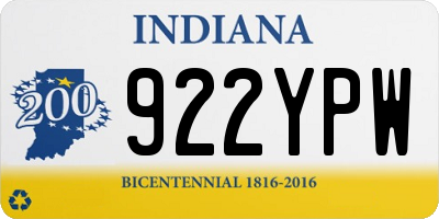 IN license plate 922YPW