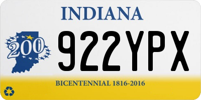IN license plate 922YPX