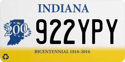 IN license plate 922YPY
