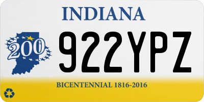 IN license plate 922YPZ
