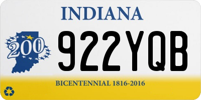 IN license plate 922YQB