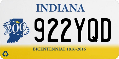 IN license plate 922YQD