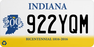 IN license plate 922YQM