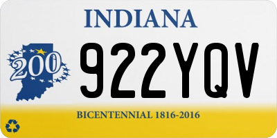 IN license plate 922YQV