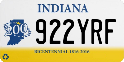 IN license plate 922YRF