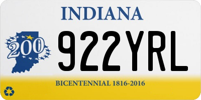 IN license plate 922YRL