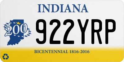 IN license plate 922YRP