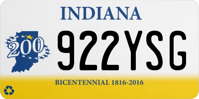 IN license plate 922YSG
