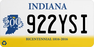 IN license plate 922YSI