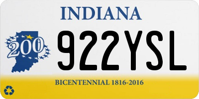 IN license plate 922YSL