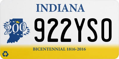 IN license plate 922YSO