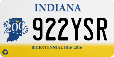 IN license plate 922YSR