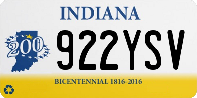 IN license plate 922YSV