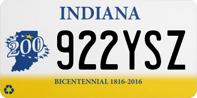 IN license plate 922YSZ