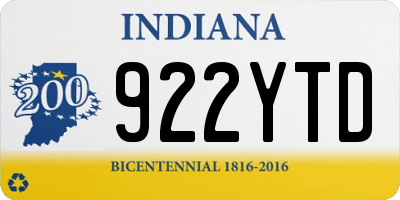 IN license plate 922YTD