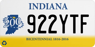 IN license plate 922YTF