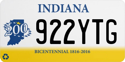 IN license plate 922YTG