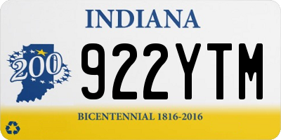 IN license plate 922YTM