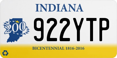 IN license plate 922YTP