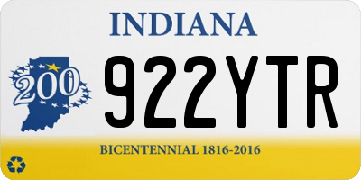 IN license plate 922YTR