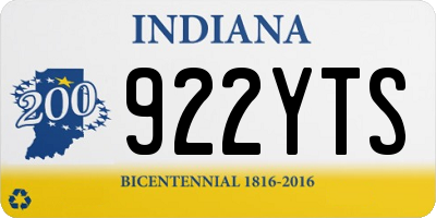 IN license plate 922YTS