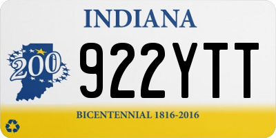 IN license plate 922YTT