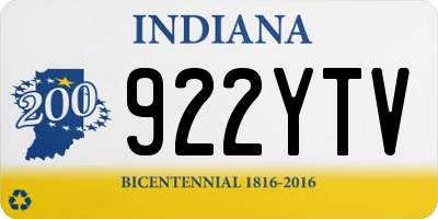 IN license plate 922YTV